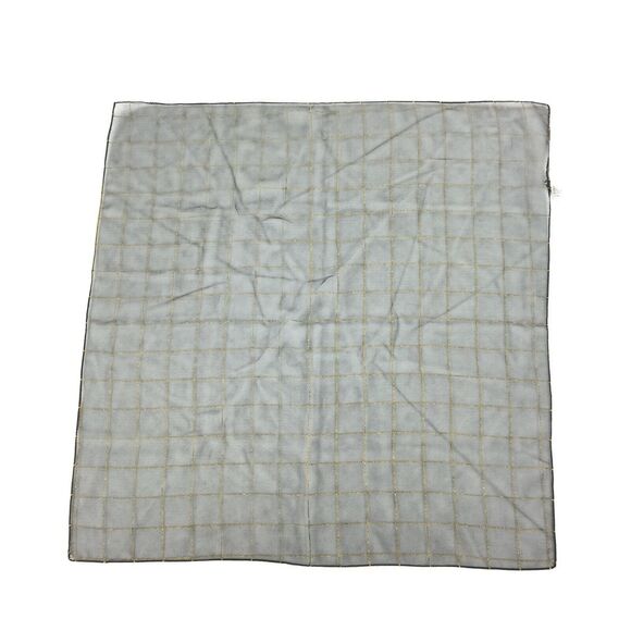 Vintage 100% Polyester Scarf 27x27” Square Black Metallic Gold Shear Purse Wrap - Picture 2 of 7